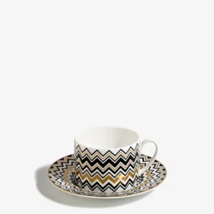 Missoni Home Zig Zag Gold Confezione Regalo Set 2 Tazza Tè Di Tendenza