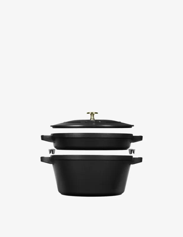 Nuovo Arrivo Staub Cocotte Impilabili Set 2 Pz 24cm
