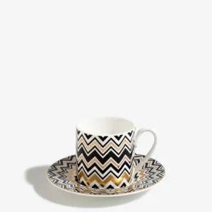 Missoni Home Zig Zag Gold Confez. Regalo Set 2 Tazza Caffe‘ Con Piattino Vendita Finale