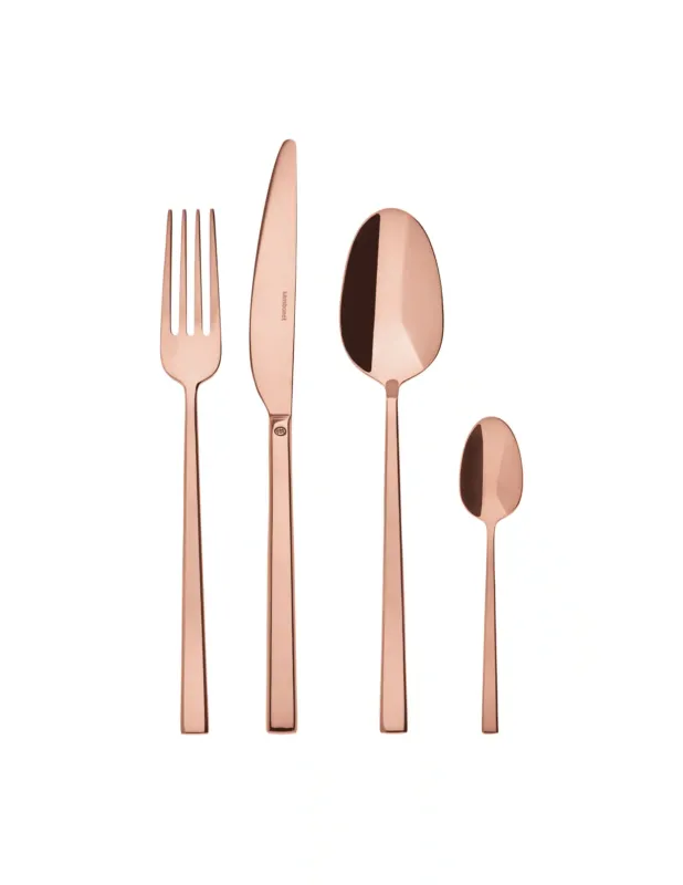 Sambonet Servizio 24 Pz Monoblocco Rock Pvd Copper Soddisfatti O Rimborsati