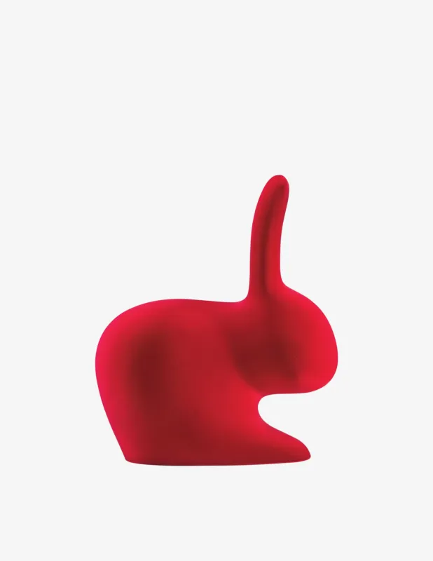Qeeboo Sedia Rabbit Baby Velvet Finish Arancio Nuovo Arrivo