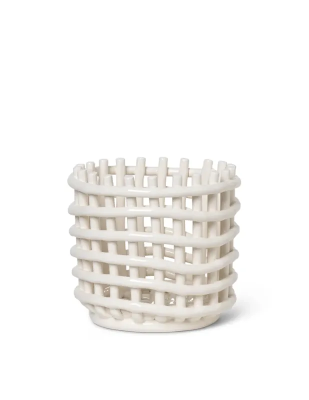 Ordina Subito Ferm Living Cestino in ceramica - Small - Off-White