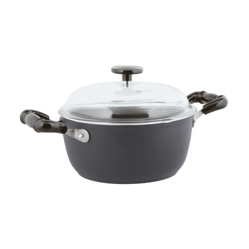 1965 Vintage Quarzo Nero Casseruola alta 2 maniglie Esclusivo