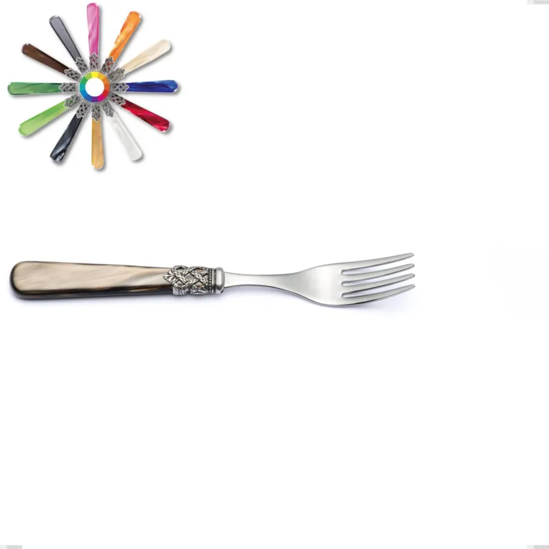 Forchetta tavola Ginevra, (acciaio 18.10 aisi304), manico in nylon, Lunghezza 209 mm Eme Posaterie marrone perlato 1124 Promozione