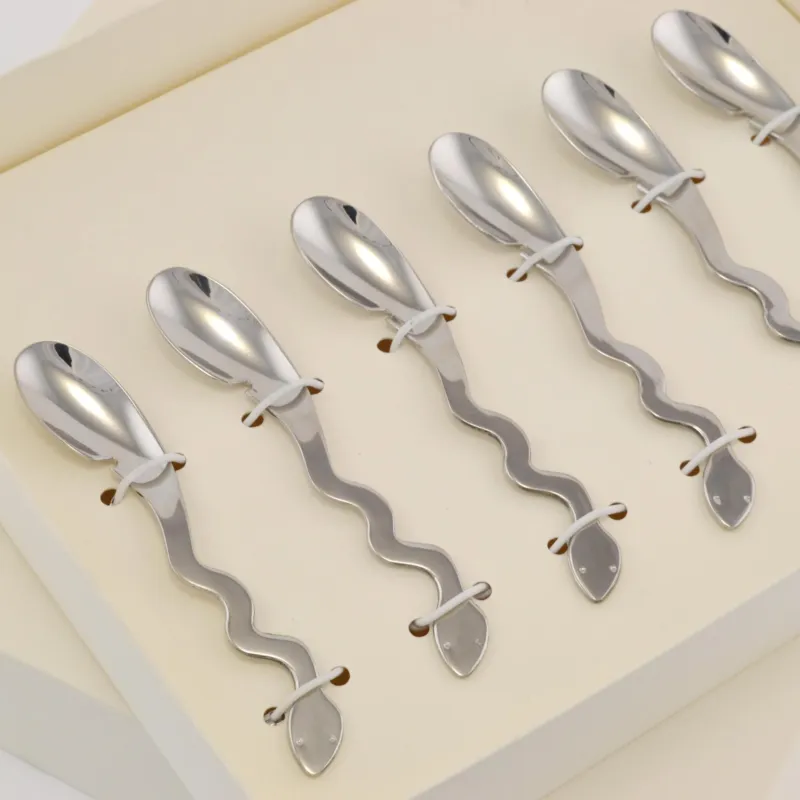 Cucchiaini Espresso Moka 6 pezzi Temptation in acciaio inox 18/10 lucido 2 mm in confezione Bomboniera Eme Posaterie Must-Have