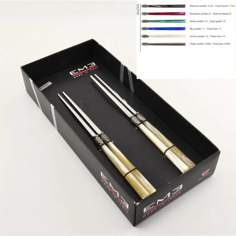 Confezione Vetrina 2 Coppie di bacchette chopstick per cucina asiatica 220 mm vari colori Eme Posaterie marrone perlato 1124 Spedito Oggi