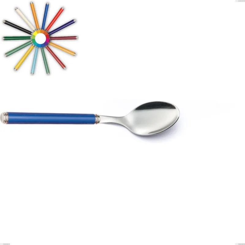 Popolare Cucchiaio da tavola LINEA in acciaio 18.10 Lunghezza 200 mm manico in Metacrilato lavabili in lavastoviglie Eme Posaterie nero 1