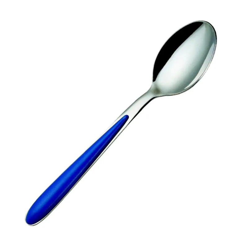 Cucchiaio da tavola CARIBE in acciaio 18.C manico in ABS lavabili in lavastoviglie Eme Posaterie blu 2 Vendita Finale