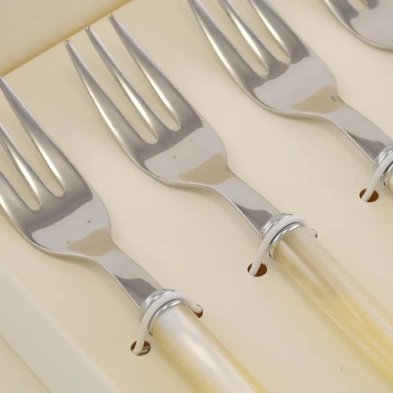 Promozione Confezione 6 Forchettine da Dolce Linea PERLATO composizione scatolata Eme Posaterie Avorio Perlato 13 EME