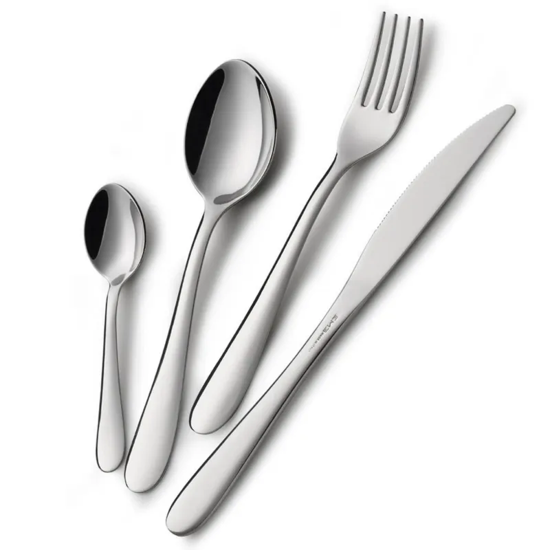 Set posate in acciaio 1.8 mm SEGNO 1 Coltello 1 Forchetta 1 Cucchiaio 1 Cucchiano caffe in acciaio 18.10 Lucido a Specchio Eme Posaterie Offerta