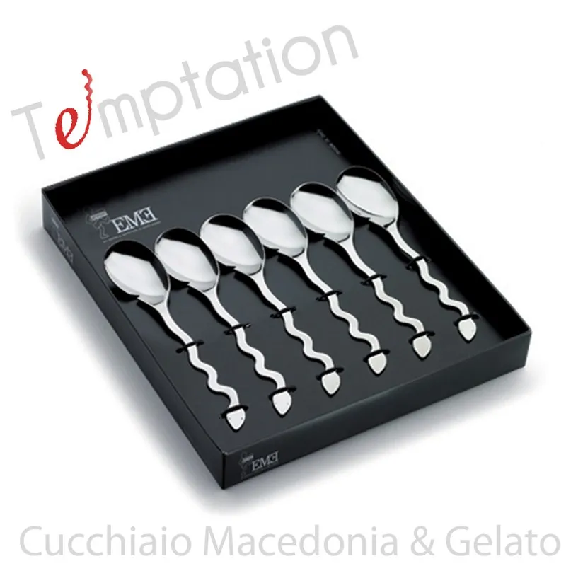 Cucchiaino da Macedonia 6 pezzi 140 mm Temptation in acciaio inox 18/10 lucidato a specchio spessore 2 mm Eme Posaterie Offerta