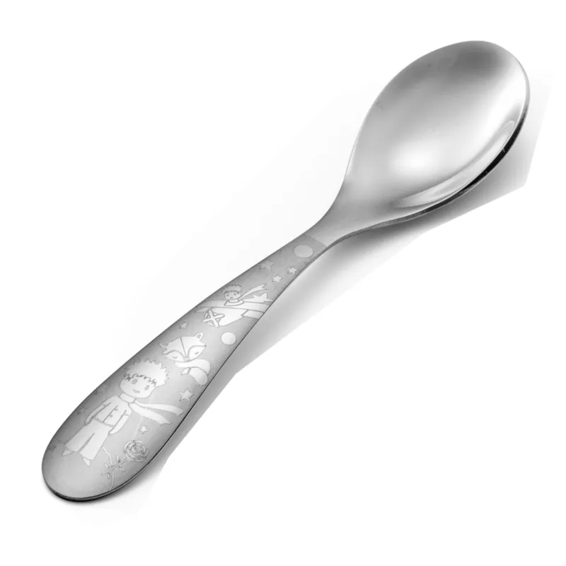 Di Tendenza Cucchiaio per bambini Birillo-Piccolo Principe in acciaio 18/0 inox lucido 1 Cucchiaio + DI 18 MESI Eme Posaterie