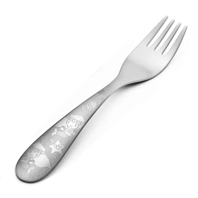 Popolare Forchetta per bambini Birillo -La Sirenetta in acciaio 18/0 inox lucido 1 Coltello + DI 18 MESI Eme Posaterie
