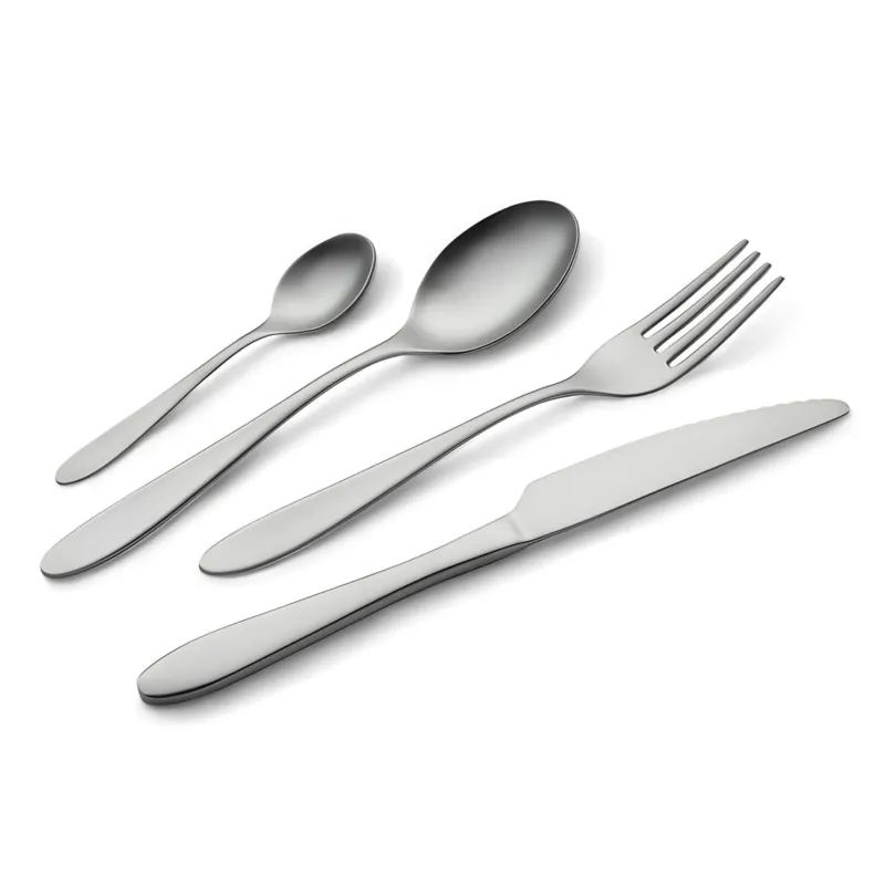 Confezione vetrina 24 pezzi ISCHIA sabbiato, Acciaio inox Aisi 430 Posate sabbiate, spessore 2,5 mm Eme Posaterie Popolare