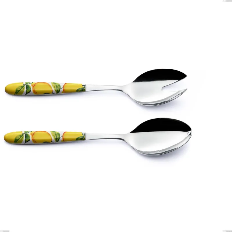 Soddisfatti O Rimborsati Coppia insalata Vero Sorrento, acciaio 18.0 nickel free, manicatura pbt sublimato acciaio lucido, lunghezza 250 mm Eme Posaterie