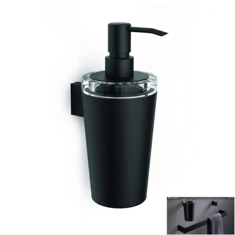 Prezzo Basso Porta Dispenser Appeso da Muro LAPIANA Dimensioni 8x11,5xh18,5 cm in verniciato nero opaco IBB 1974