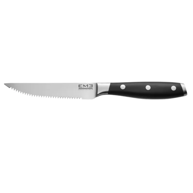 A Buon Prezzo Coltello da Bistecca TEXAS Punta realizzato in acciaio 18/10 Lama Forgiata lunghezza 230mm molto tagliente Lavabile in lavastoviglie Made in Italy Eme Posaterie