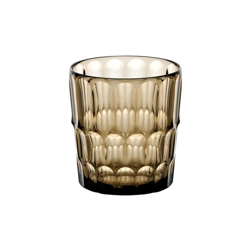 BICCHIERI Bassi VANITY 2 in Cristallo Acrilico Bio-based confezione da 6 pezzi diametro Ø 8,5xh 9,2 cm- 360 cc BPA FREE colore Fumo Guzzini Ultima Occasione