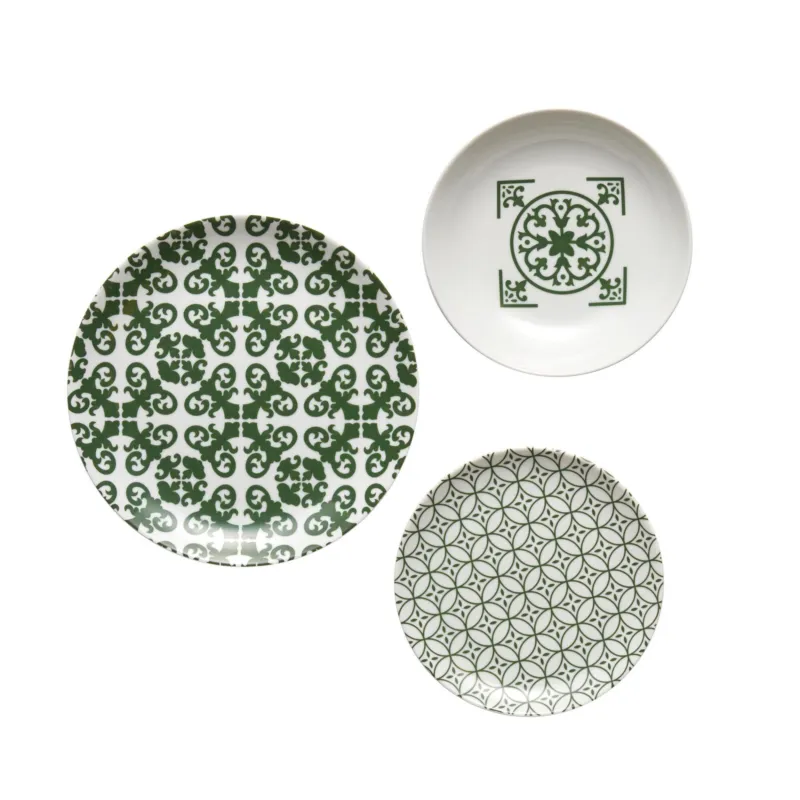 Servizio Piatti 6 Posti Tavola LE MAIOLICHE Guzzini in porcellana con decoro sotto smalto Colore 6 Smeraldo Guzzini Promo Stagionale