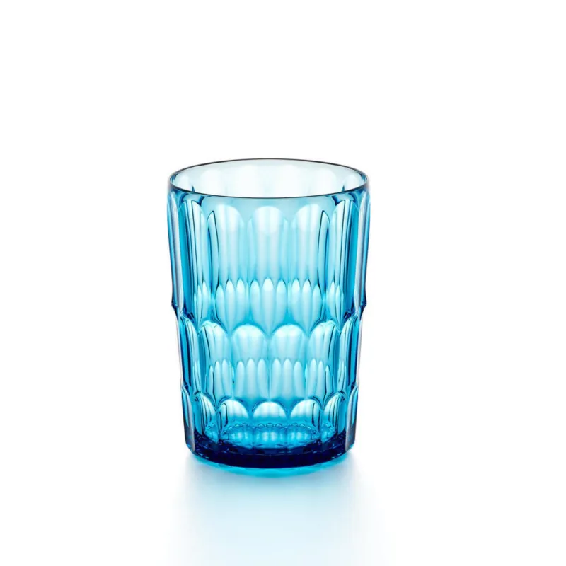BICCHIERI ALTO VANITY in Cristallo Acrilico Bio-based 6 pezzi diametro Ø 8,5xh 11,8 cm- 480 cc BPA FREE bibite, cocktail e frullati colore Azzurro mare Guzzini Esclusivo