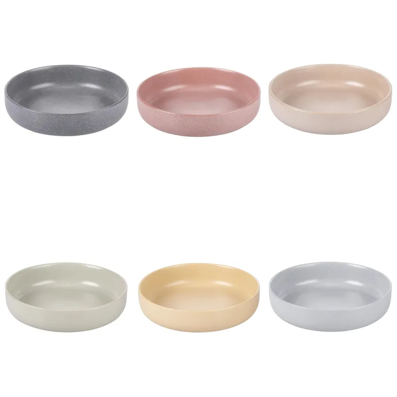 Set 6 piatti fondi Berlin In gres (stoneware) Bordo rialzato Finitura matt Decoro effetto stone Misure Ø 20,5 x h. 5,5 cm Lavabile in lavastoviglie Utilizzabile nel microonde VDE Tivoli 1996 Affare