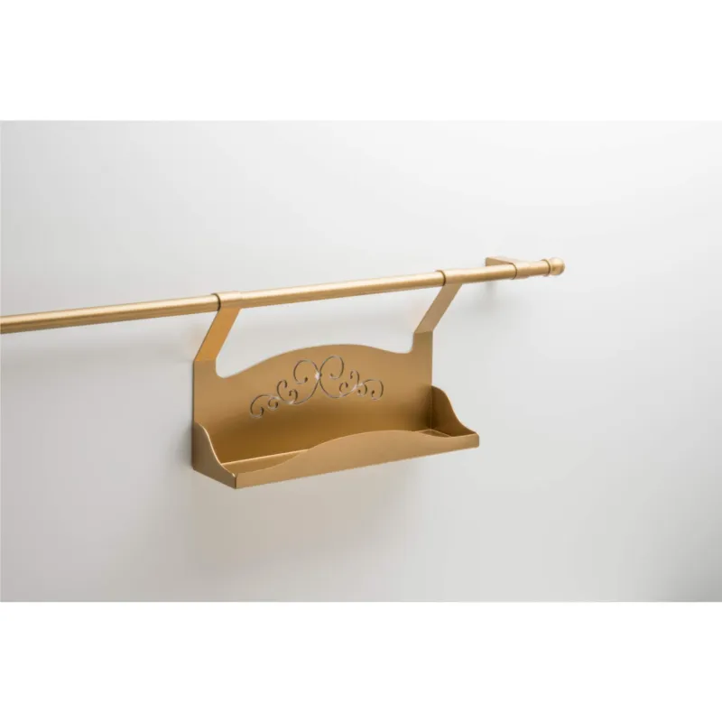 Portaspezie per vasetti applicabile alla Barra da cucina sotto pensile CLASSIC Dimensioni 30x7,5x h18 cm in Acciaio colore Oro satinato Metalineasrl Spedito Oggi