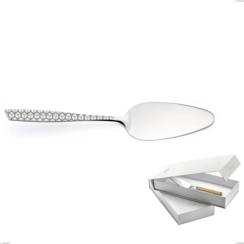 Confezione a libro 1 pezzo pala torta eleven exa, Acciaio inox Aisi 304 Acciaio lucido disegno laser, spessore 2.5mm Eme Posaterie Offerta Speciale