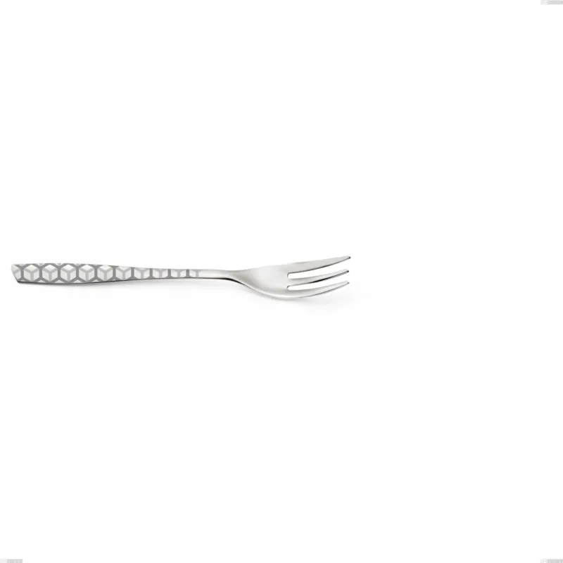 Forchetta dolce eleven exa, Acciaio inox Aisi 304 Acciaio lucido disegno laser, spessore 2.5mm, lunghezza 154 mm Eme Posaterie Reso Gratuito