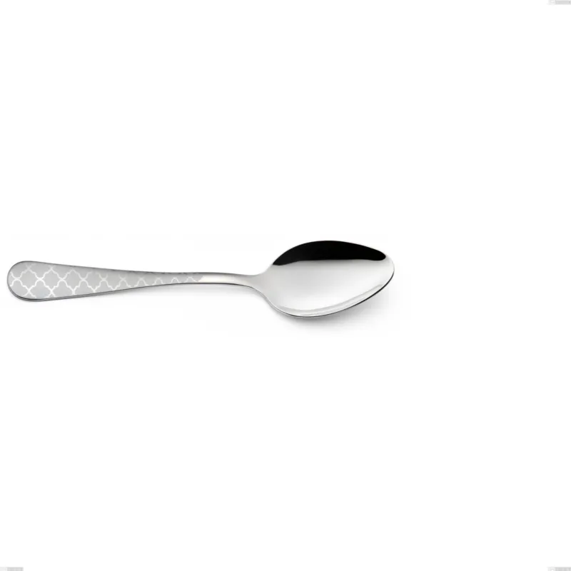 Popolare Cucchiaino frutta Milano Damask, 18/10 (AISI304) acciaio lucido effetto damascato Acciaio lucido disegno laser, spessore 2.5mm, lunghezza 184 mm Eme Posaterie