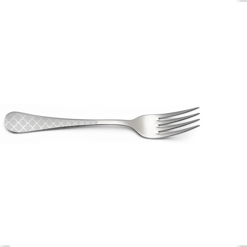 Forchetta da servizio Milano Damask, 18/10 (AISI304) acciaio lucido effetto damascato Acciaio lucido disegno laser, spessore 2.5mm, lunghezza 233 mm Eme Posaterie Pagamento Sicuro