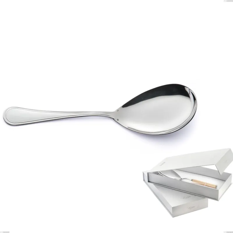 Novità Confezione a libro 1 pezzo pala riso Impero Argento 8 micron, Acciaio inox Aisi 304 Finitura Argentata, spessore argento 8 micron, spessore posata 3 mm Eme Posaterie