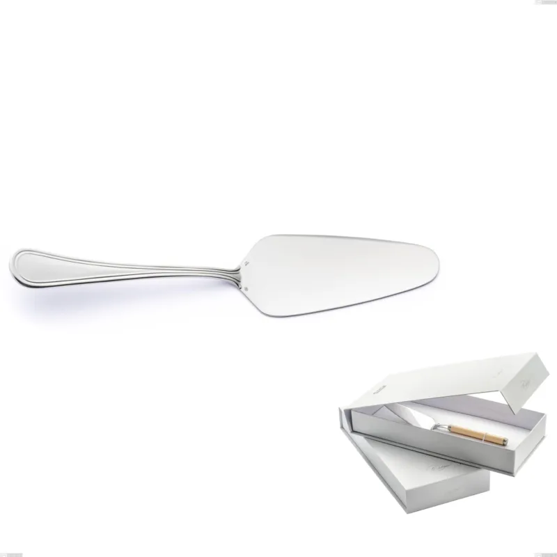 Economico Confezione a libro 1 pezzo pala torta Impero Argento 8 micron, Acciaio inox Aisi 304 Finitura Argentata, spessore argento 8 micron, spessore posata 3 mm Eme Posaterie
