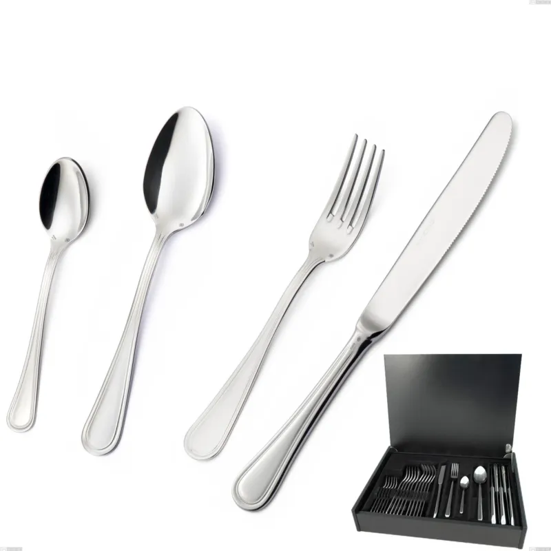 Astuccio legno 24 pezzi Impero Argento 8 micron, Acciaio inox Aisi 304 Finitura Argentata, spessore argento 8 micron, spessore posata 3 mm Eme Posaterie Ordina Subito