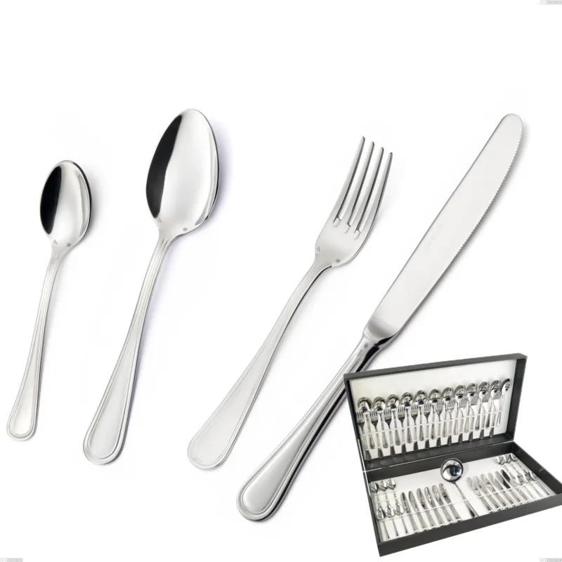Di Tendenza Astuccio 49 pezzi coltello manico vuoto Impero Argento 8 micron, Acciaio inox Aisi 304 Finitura Argentata, spessore argento 8 micron, spessore posata 3 mm Eme Posaterie