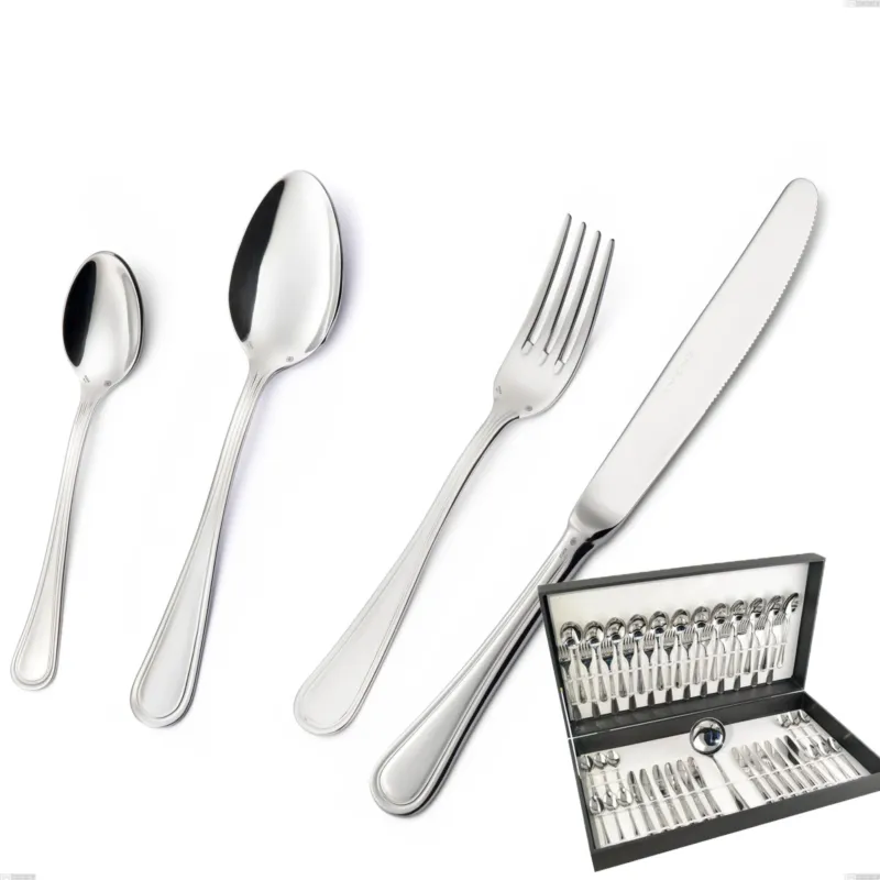 Must-Have Astuccio 49 pezzi Impero Argento 8 micron, Acciaio inox Aisi 304 Finitura Argentata, spessore argento 8 micron, spessore posata 3 mm Eme Posaterie