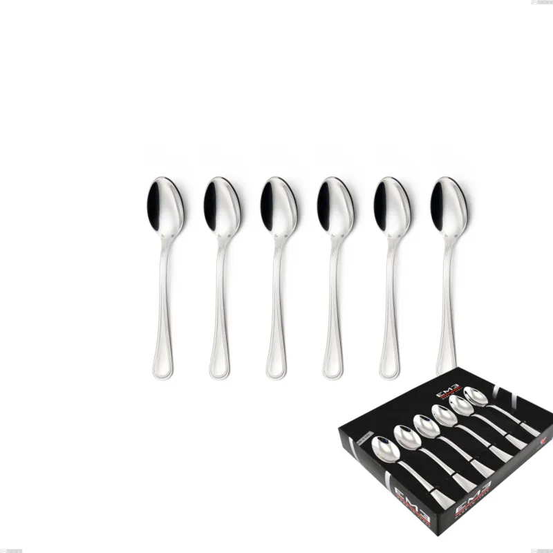 Prezzo Basso Confezione vetrina 6 pezzi caffè Impero Argento 8 micron, Acciaio inox Aisi 304 Finitura Argentata, spessore argento 8 micron, spessore posata 3 mm Eme Posaterie
