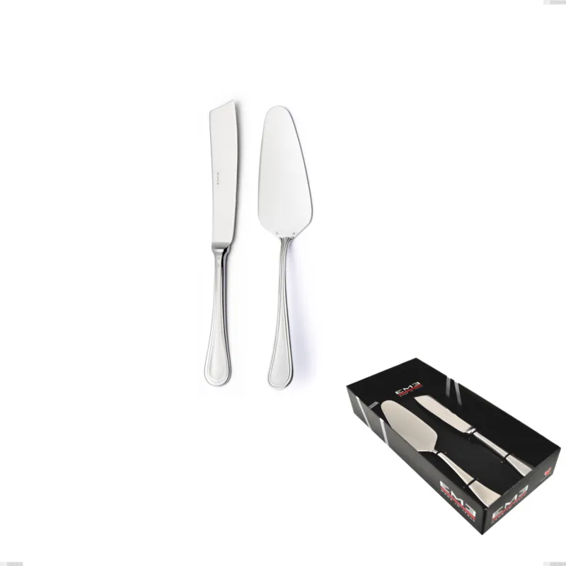 Confezione vetrina 2 pezzi dolce Impero Argento 8 micron, Acciaio inox Aisi 304 Finitura Argentata, spessore argento 8 micron, spessore posata 3 mm Eme Posaterie Super Prezzo