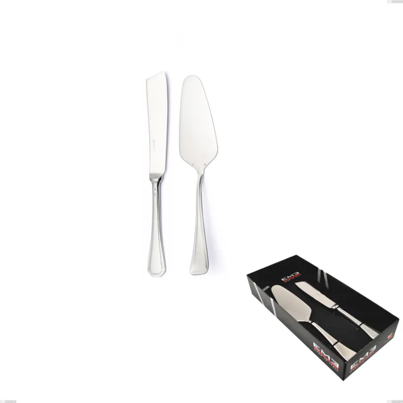 Confezione vetrina 2 pezzi dolce Savoia Argento 8 micron, Acciaio inox Aisi 304 Finitura Argentata, spessore argento 8 micron, spessore posata 3 mm Eme Posaterie Ultimissimo Modello