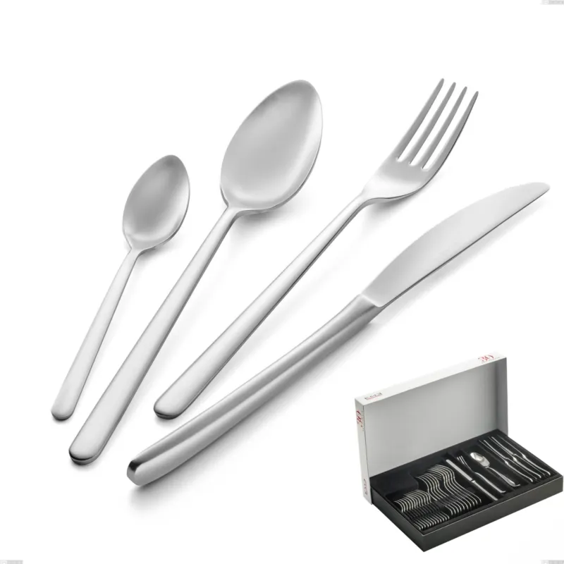 Compra Oggi Stesso Confezione Panoramica 30 pezzi venice sabbiato, Acciaio inox Aisi 304 Posate sabbiate, spessore 4 mm Eme Posaterie