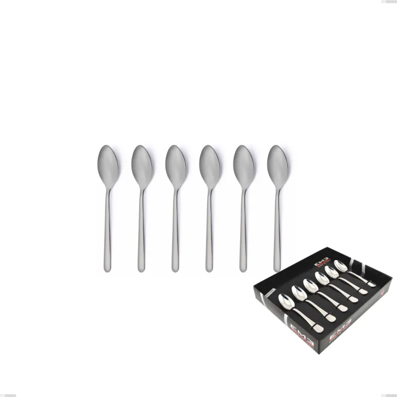 Confezione vetrina 6 pezzi moka venice sabbiato, Acciaio inox Aisi 304 Posate sabbiate, spessore 4 mm Eme Posaterie Occasione