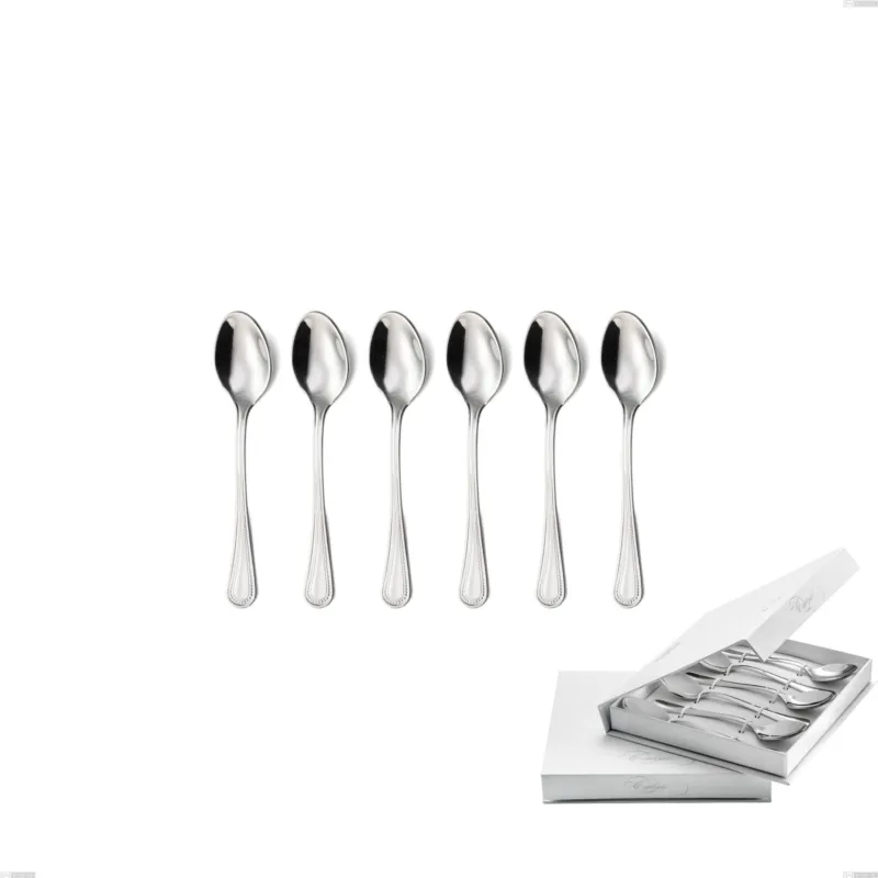 Confezione a libro 6 pezzi cucchiaini caffè privilege, Acciaio inox Aisi 304 Posate Lucide, spessore 2.5 mm Eme Posaterie Promozione