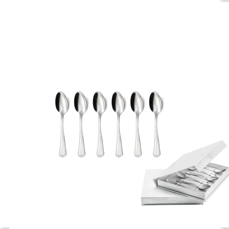 Nuova Collezione Confezione a libro 6 pezzi cucchiaino moka privilege, Acciaio inox Aisi 304 Posate Lucide, spessore 2.5 mm Eme Posaterie