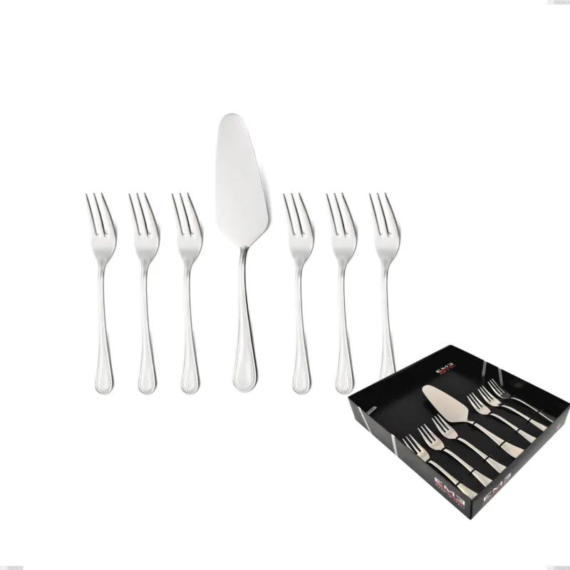 Confezione vetrina 7 pezzi dolce privilege, Acciaio inox Aisi 304 Posate Lucide, spessore 2.5 mm Eme Posaterie Super Prezzo