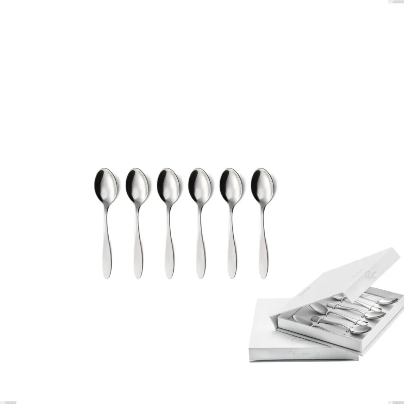 Di Tendenza Confezione a libro 6 pezzi cucchiaino moka oasi, Acciaio inox Aisi 304 Posate Lucide, spessore 2 mm Eme Posaterie
