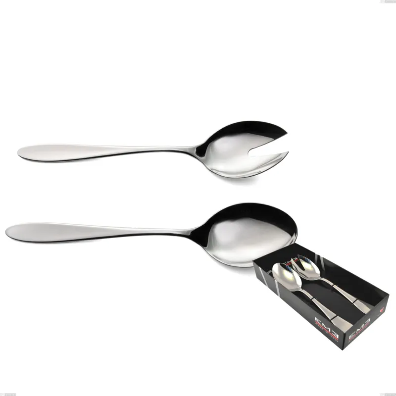 Confezione vetrina 2 pezzi insalata oasi, Acciaio inox Aisi 304 Posate Lucide, spessore 2 mm Eme Posaterie Prezzo Di Fabbrica