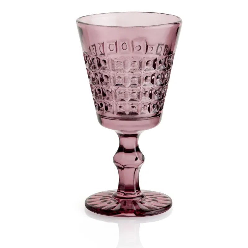 Affare Calici SET 6 pezzi in Pasta di Vetro WINDSOR diametro 8,7xh16 cm - 260 Ml in vetro pressato adatto alla lavastoviglie colore Erika Kaleidosmilano