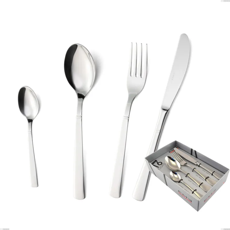 Confezione vetrina 16 pezzi lux, Acciaio inox Aisi 304 Posate Lucide, spessore 2.5 mm Eme Posaterie Soddisfatti O Rimborsati