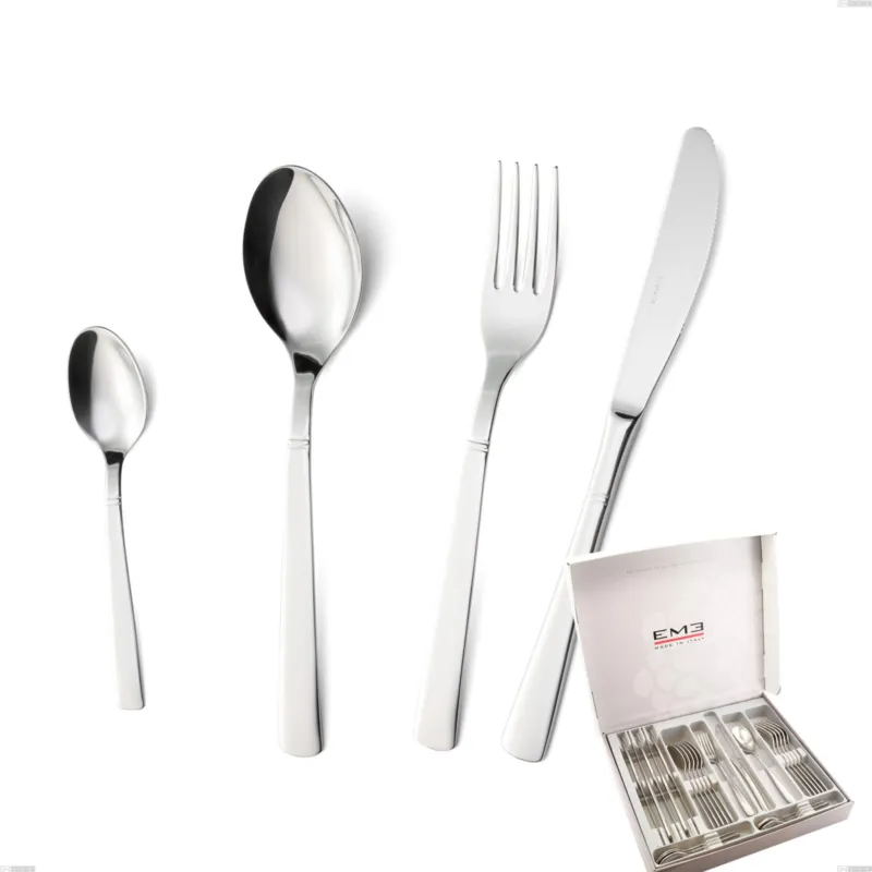 Sconto Cofanetto 24 pezzi lux, Acciaio inox Aisi 304 Posate Lucide, spessore 2.5 mm Eme Posaterie
