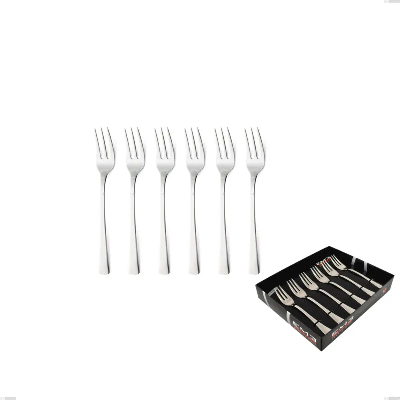 Compra Oggi Stesso Confezione vetrina 6 pezzi forchettine dolce lux, Acciaio inox Aisi 304 Posate Lucide, spessore 2.5 mm Eme Posaterie