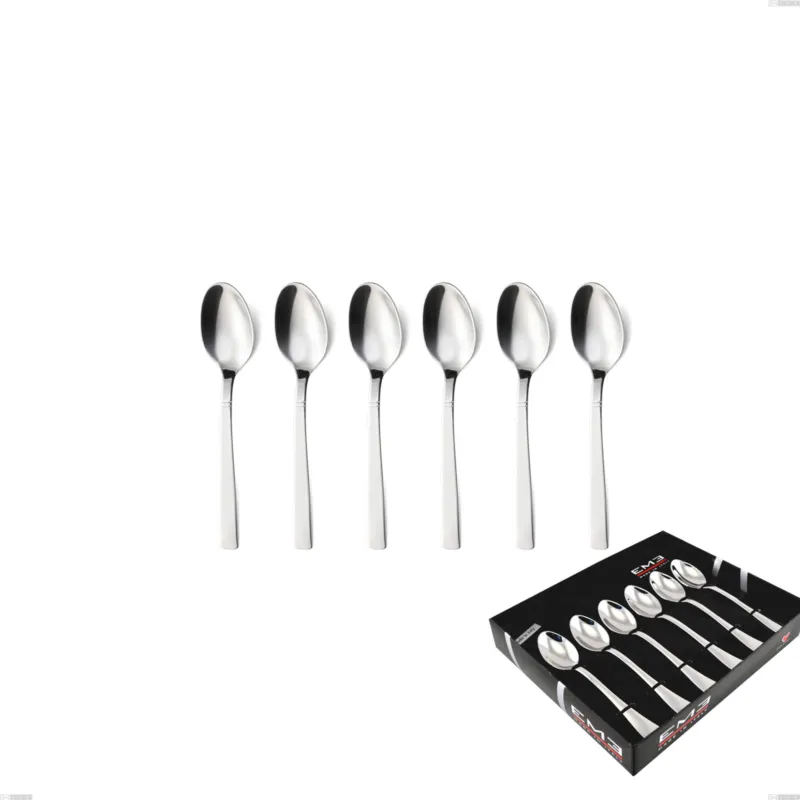 Offerta Limitata Confezione vetrina 6 pezzi caffè lux, Acciaio inox Aisi 304 Posate Lucide, spessore 2.5 mm Eme Posaterie